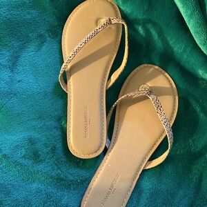 Womens Banana Republic Snakeprint Slide Sandal, size 8